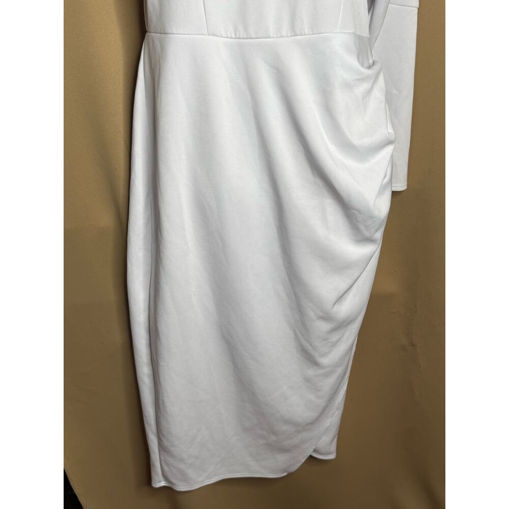 LIVD Unique Vintage White Neoprene Scuba One Shoulder Dress 1X - Picture 6 of 10